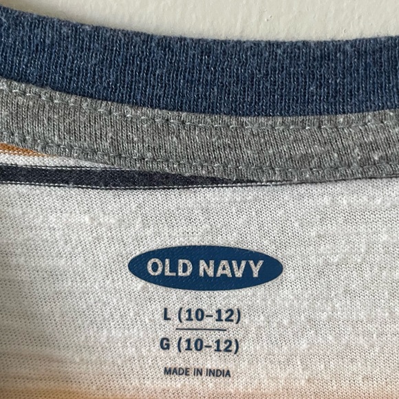 Old Navy Boys Raglan Stripe Long-Sleeve T-Shirt - Grey, Navy, White - Picture 5 of 5